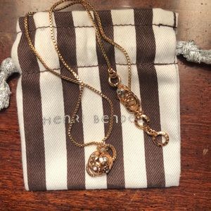HENRI BENDEL NEW YORK RIVET GOLD BALL NECKLACE
